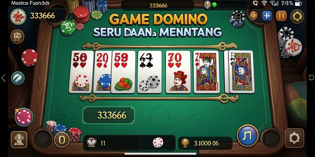 Tampilan gameplay Domino yang seru dan menarik dalam 333666.