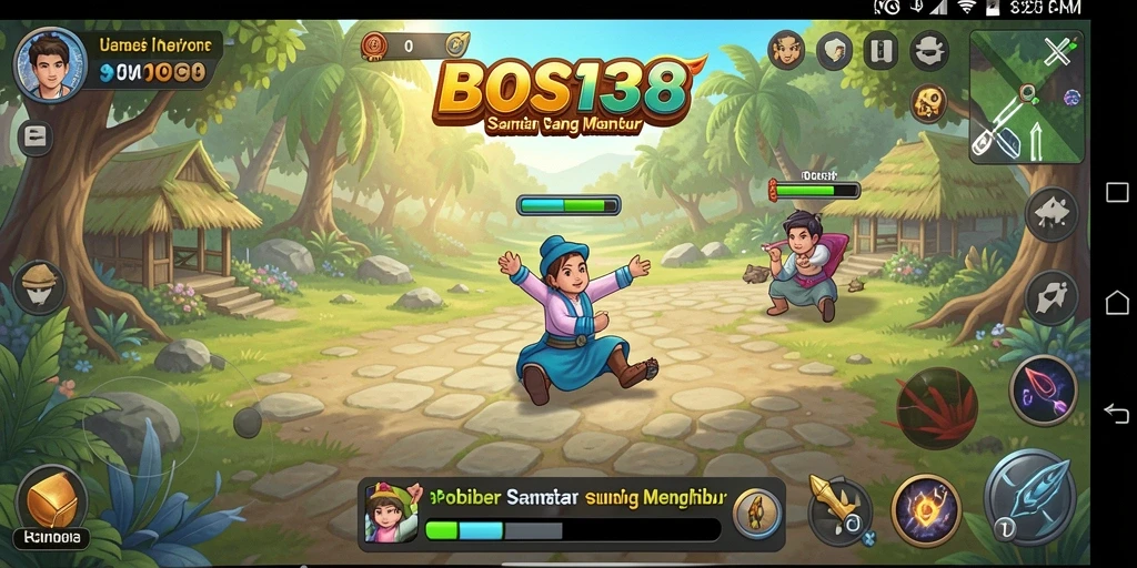 Screenshot utama BOS138 menampilkan gameplay santai yang menghibur.