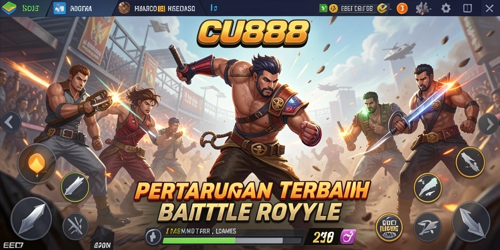 Tampilan gameplay seru dalam pertarungan Battle Royale.