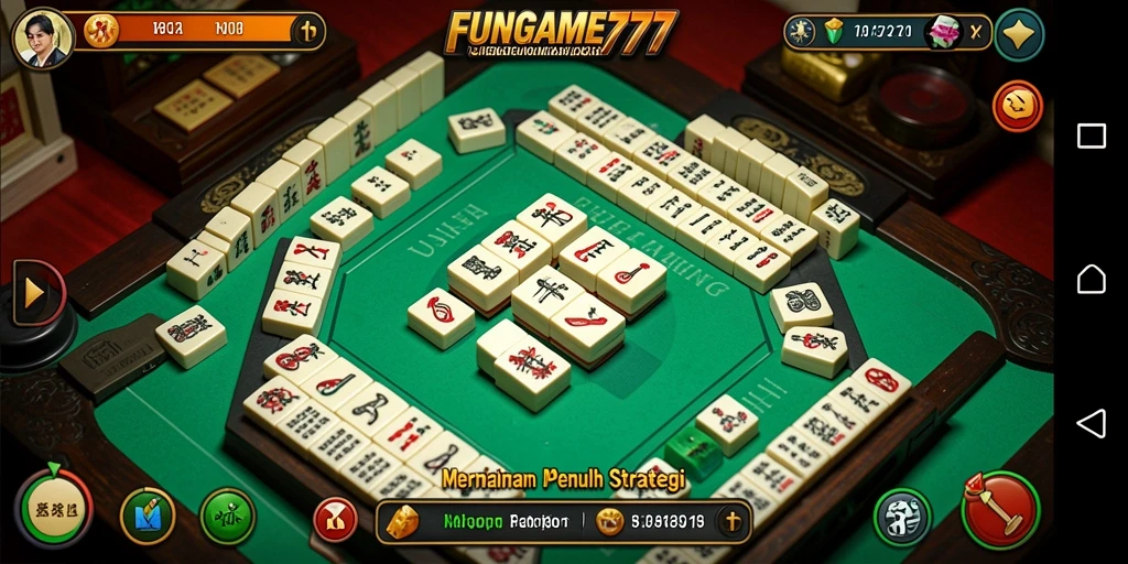 Screenshot FUNGAME777 menampilkan gameplay Mahjong yang seru.