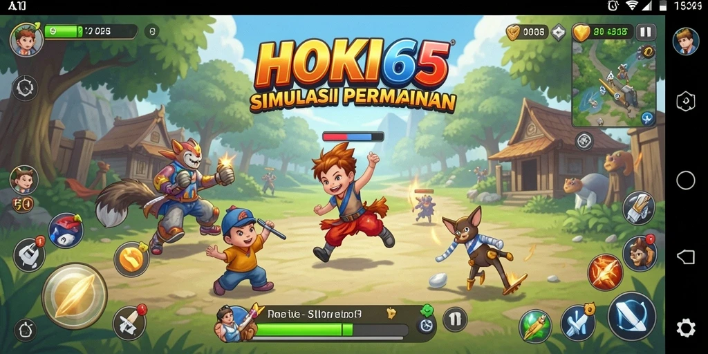 Tangkapan layar utama HOKI65 menunjukkan gameplay simulasi yang mendalam dan interaktif.