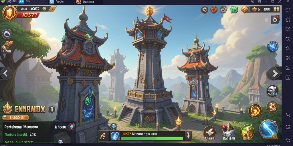 Screenshot menampilkan pertempuran seru dalam game Tower Defense.