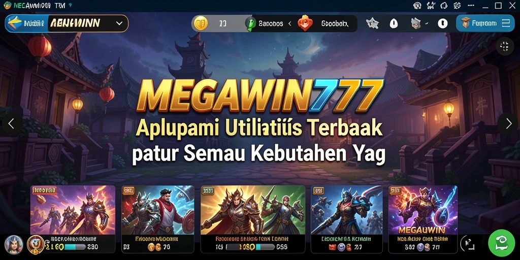Screenshot utama MEGAWIN777 menampilkan antarmuka aplikasi yang intuitif dan mudah digunakan.