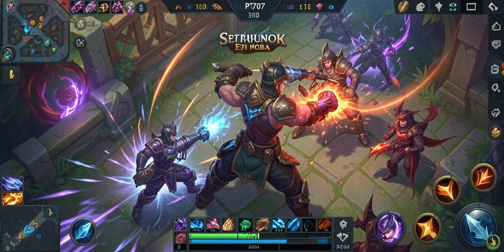 Gameplay seru dengan pertarungan tim di MOBA PT707.