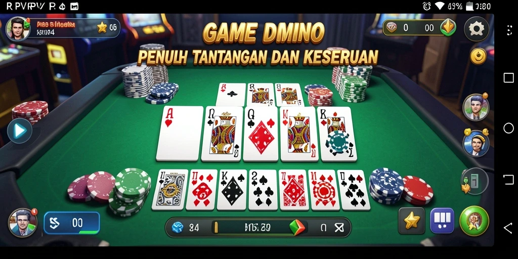 Tampilan menarik dari gameplay RPVIP4 saat bermain Domino.