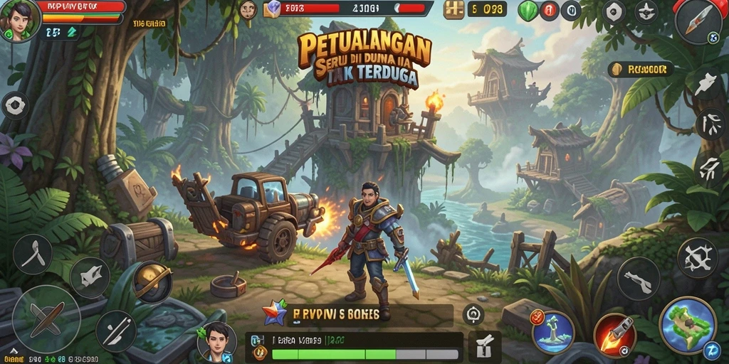 Screenshot utama RPVIP8 dengan aksi petualangan mendebarkan.